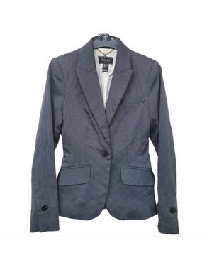 MANGO SUIT Grey Pinstripe Fitted Career Blazer XS
